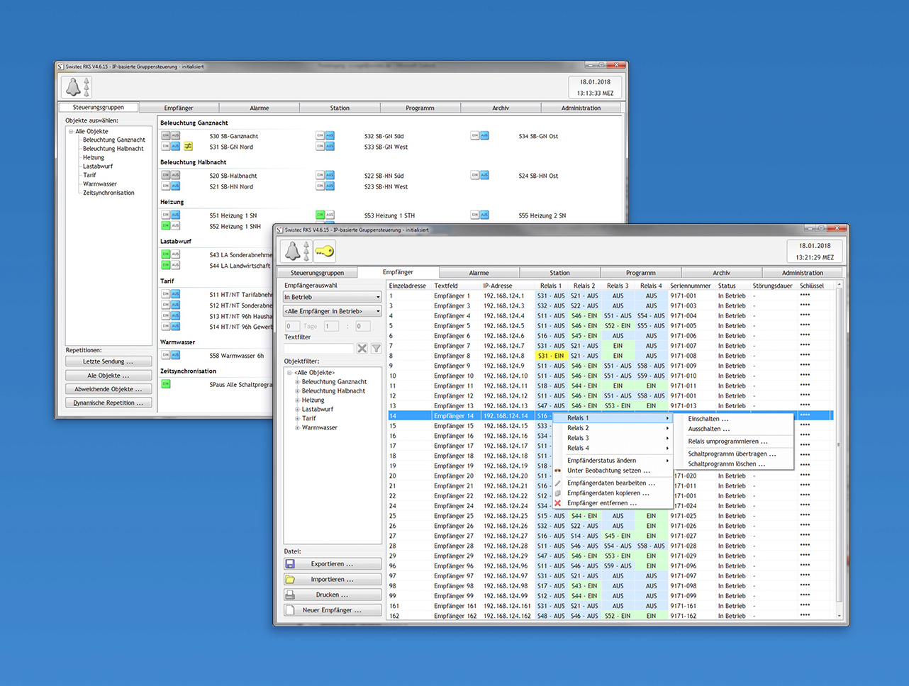 zwei Screens der bisherigen Anwendung "RKS +"